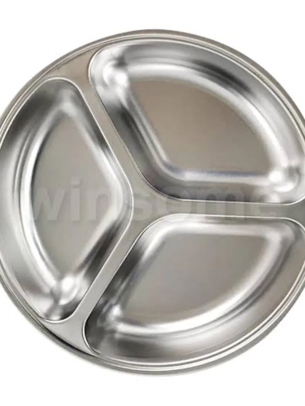 Set of 2 Stainless Steel Divided Dinner Plates